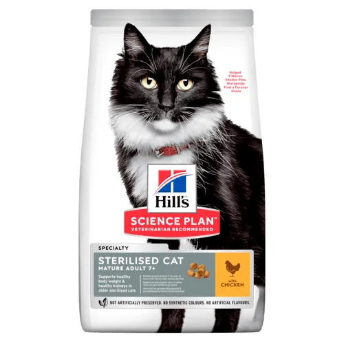 Hill’s Mature Sterilised Cat 7+ torrfoder med kyckling - 10 kg