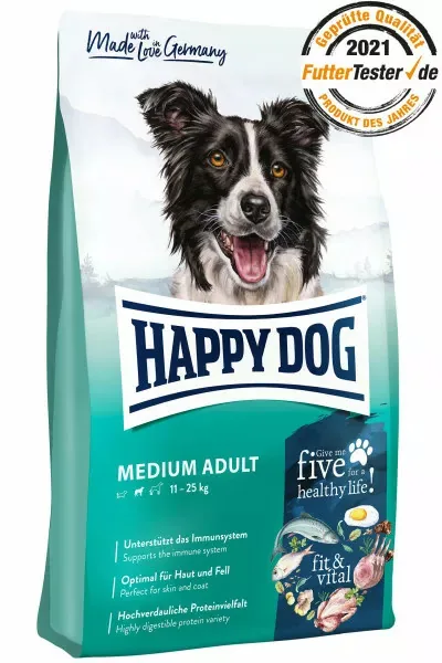 HappyDog Fit & Vital Medium Adult Hundfoder - 12 kg