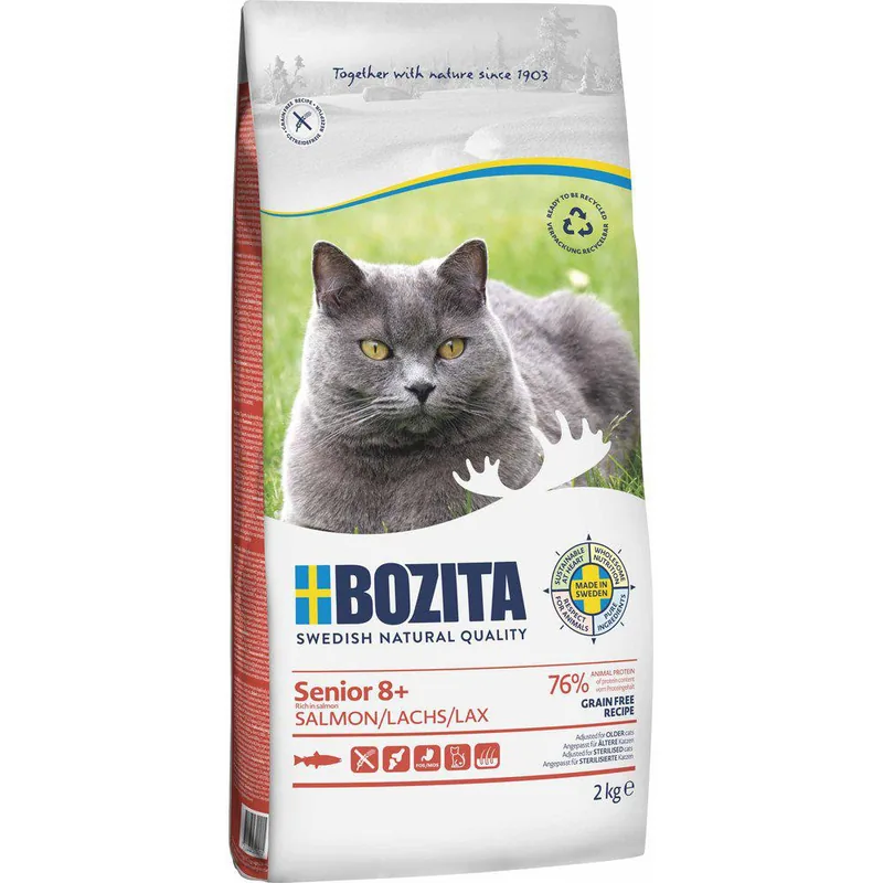 Bozita Grain Free Senior 8+ Salmon Torrfoder till Katt - 10 kg