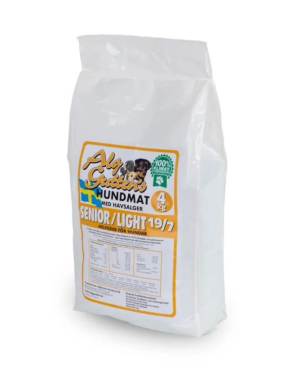 AlgGutten Senior Light 19/7 Hundfoder - 4 kg