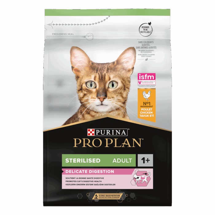 Purina Pro Plan Cat Sterilised Delicate Digestion Adult 1+ med Kyckling 3 kg